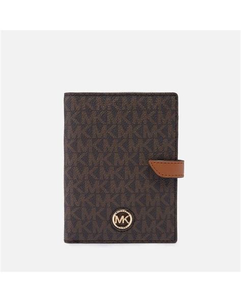 michael kors travel passport wallet|michael kors passport wallet brown.